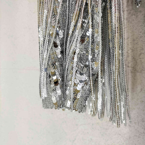 ザラ ZARA シルバースパンコール ドレス レディース import:M